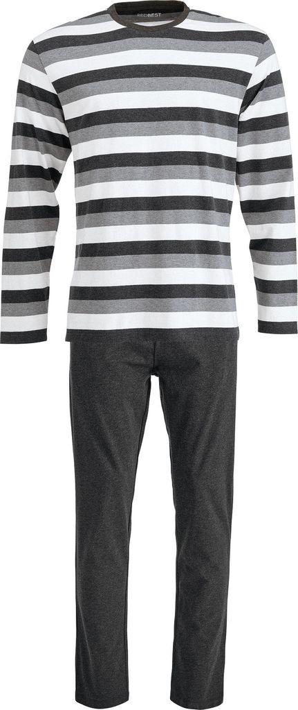 REDBEST Herren-Schlafanzug anthrazit meliert 54