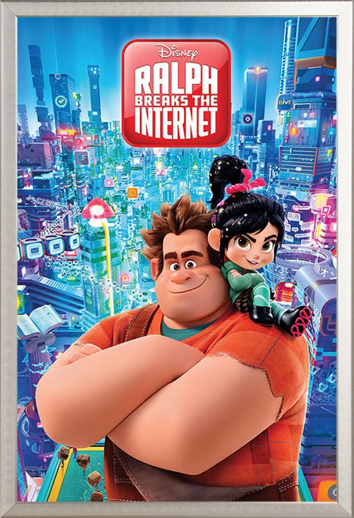 Affiche Wreck It Ralph 2 avec cadre Shinsuke en aluminium argenté 61x91