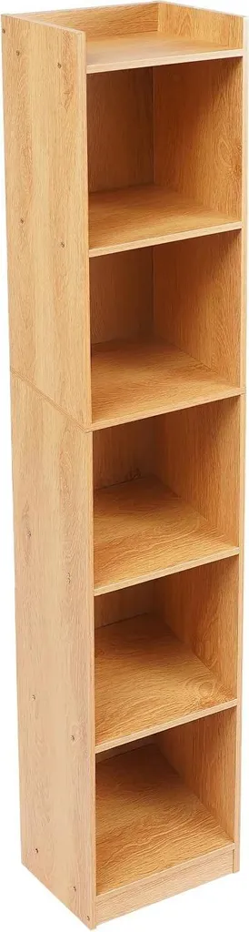 Colonne de Rangement Bibliothèque 5 Étages pour Livres et Déco Gris Mat