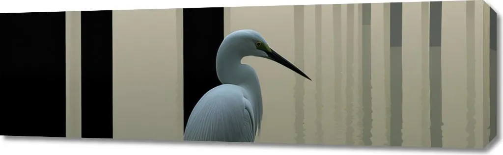Decorazione Parete 100x30 Nebbia sull'acqua - Quadro Moderno Slim