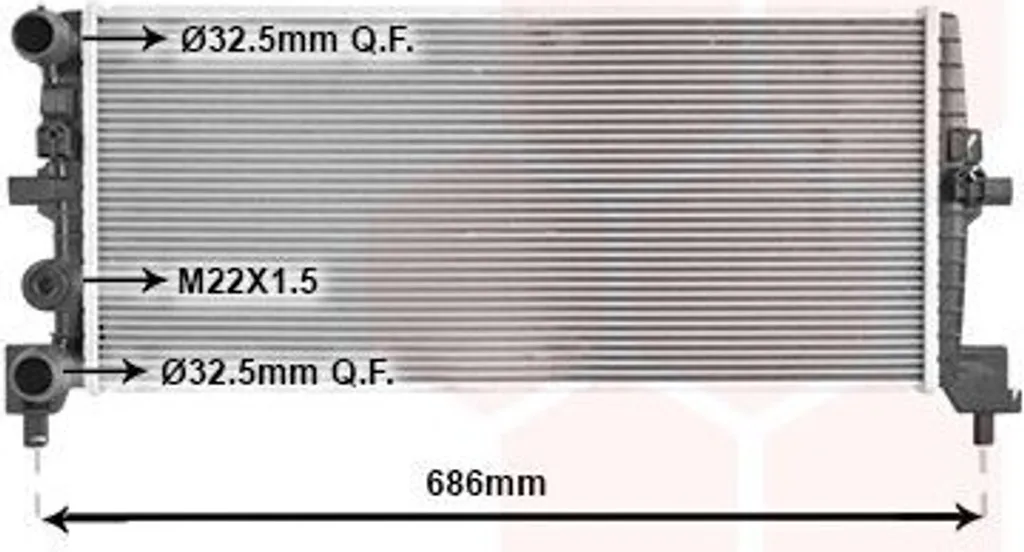 Radiateur moteur Van Wezel 58012725 pour Volkswagen up! et load up!
