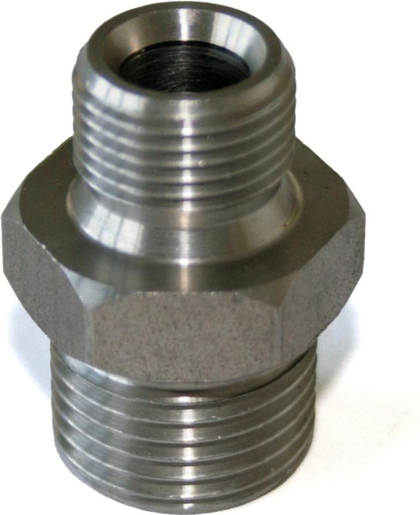 ELMAG HD-Doppelnippel Edelstahl AISI 304, AG 1/2 x AG 3/8, bis 400 bar, mit 60° Universaldichtkegel