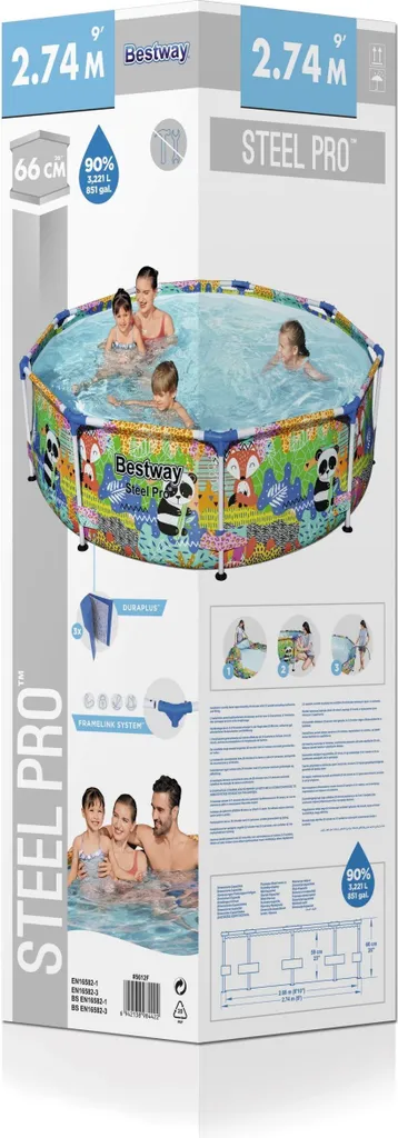 Piscine de jardin Bestway 274x66 cm : baignade rafraîchissante en famille