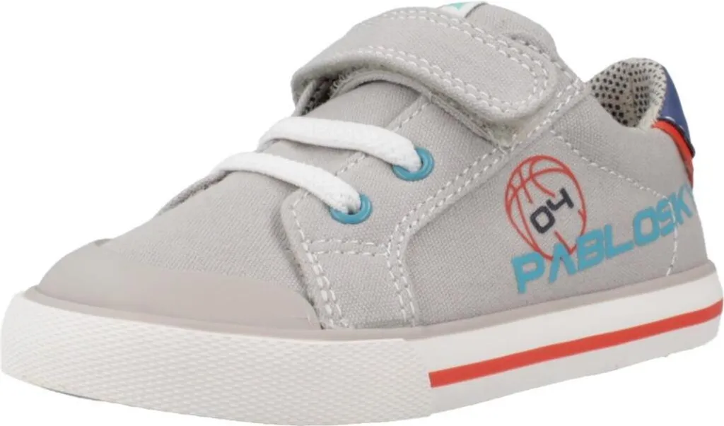 Basket Grise Pablosky 980250p avec Semelle Antidérapante et Cuir Souple