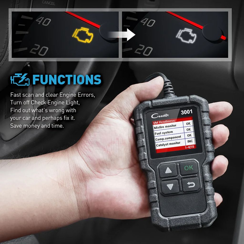 2024 Upgrade LAUNCH CR3001 Car OBD2 Scanner, kompletná Obrázok produktu 5