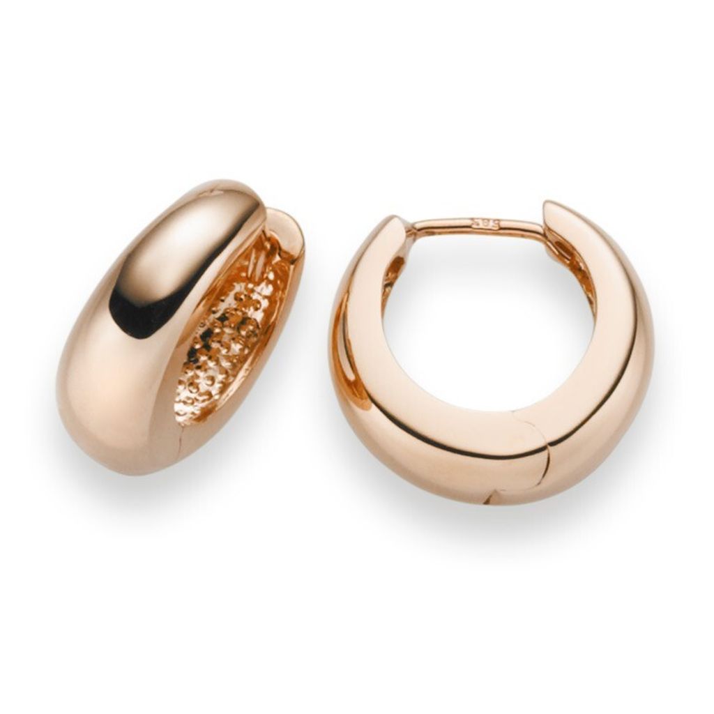Creole Creolen 13,5x5,5mm 585 Gold Rotgold Ohrringe Ohrschmuck rund Goldohrringe