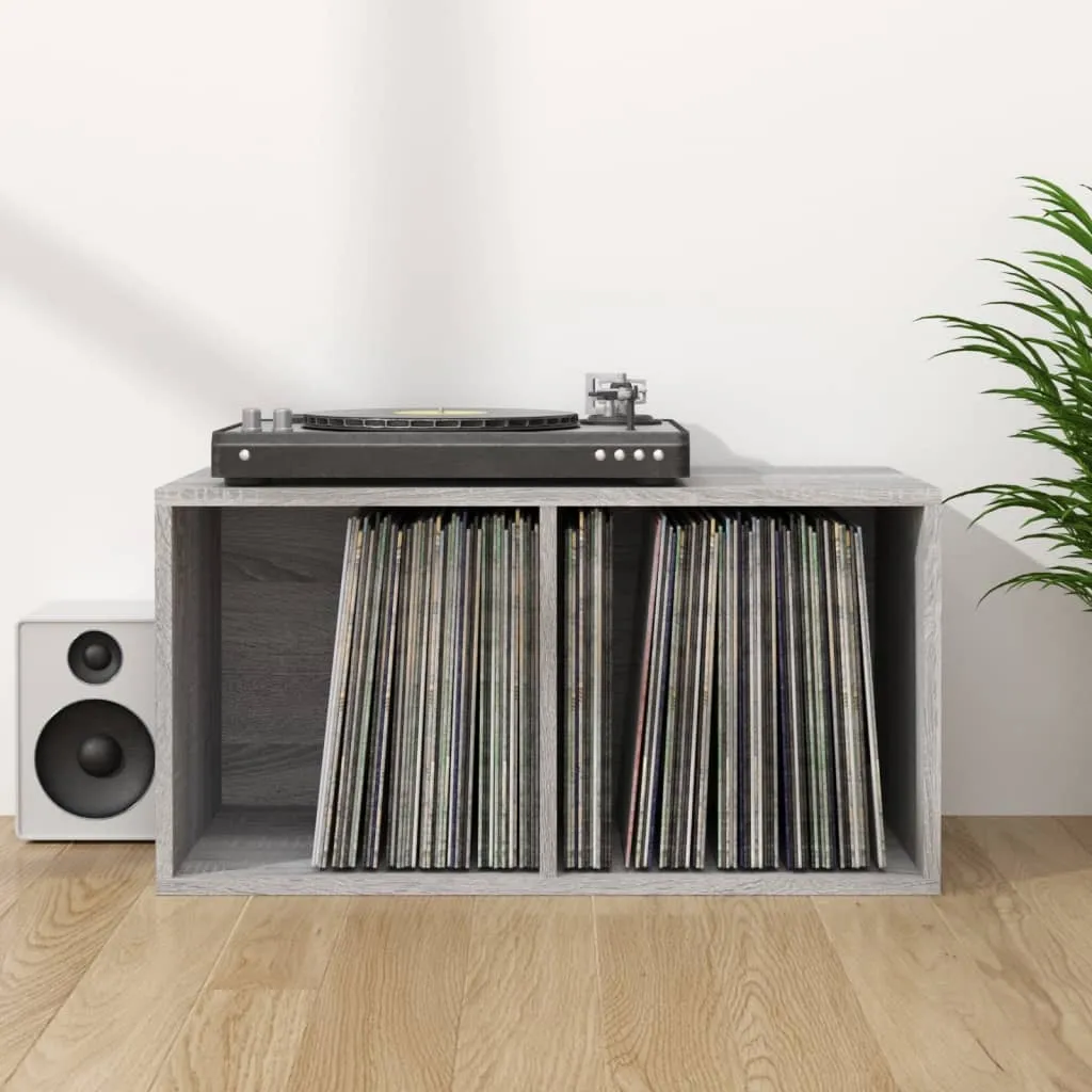 Boîte à disques gris sonoma 71x34x36cm en bois | The Living Store