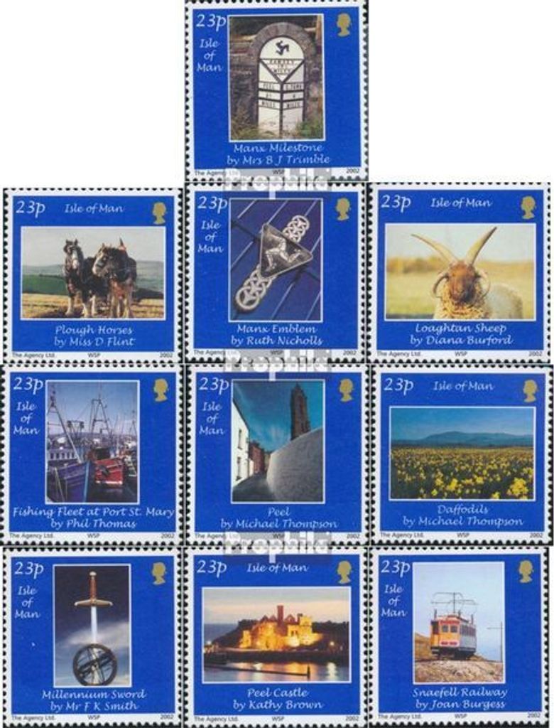 Briefmarken GB - Isle of Man 2002 Mi 994-1003 (kompl.Ausg.) postfrisch Fotografien