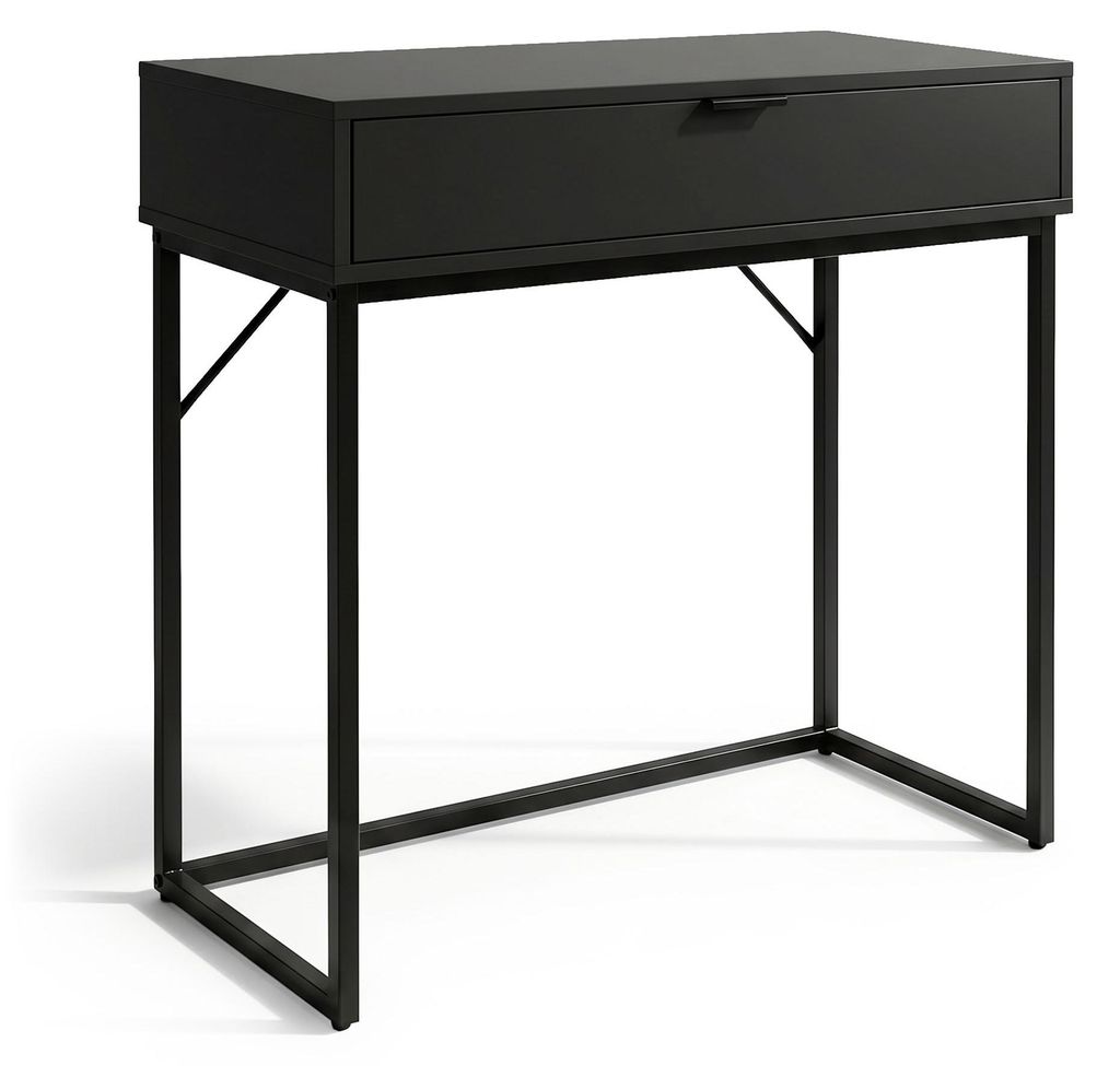 Tavolo consolle stile loft MODENA 1 cassetto 80 cm Nero Immagine del prodotto 