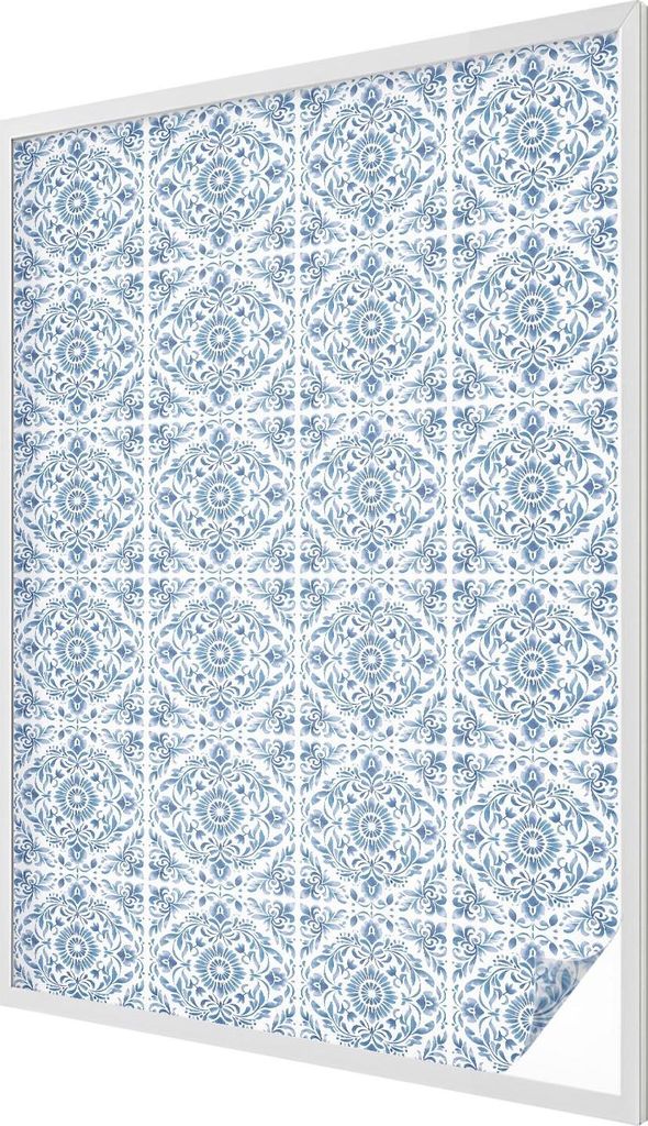 Buntglas Fensterfolie – 146x100 cm – Stained-Glass Design – blickdichte dekorative Sichtschutzfolie – selbstklebend, UV-Schutz – Blumensc...