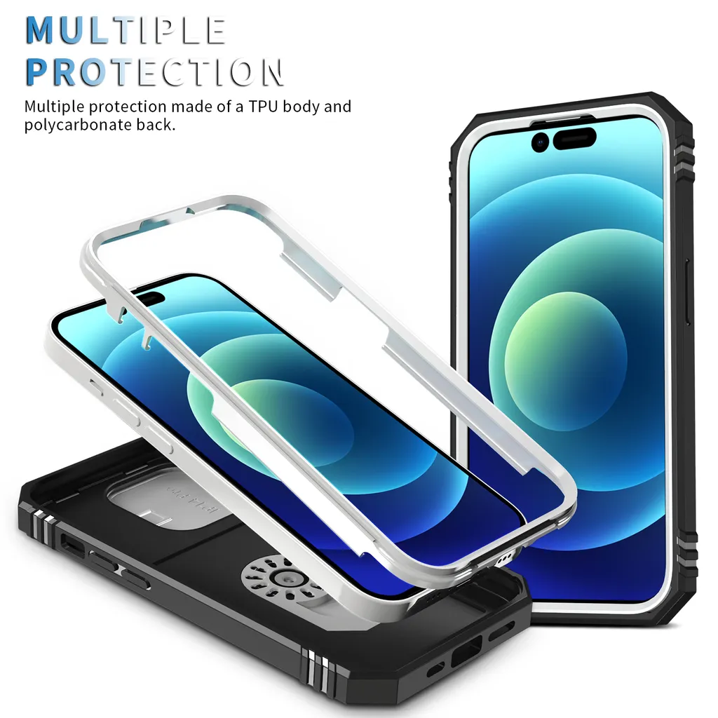 Custodia Bianca iPhone 15 Pro Max per Viaggiatori con Porta Carte - 3