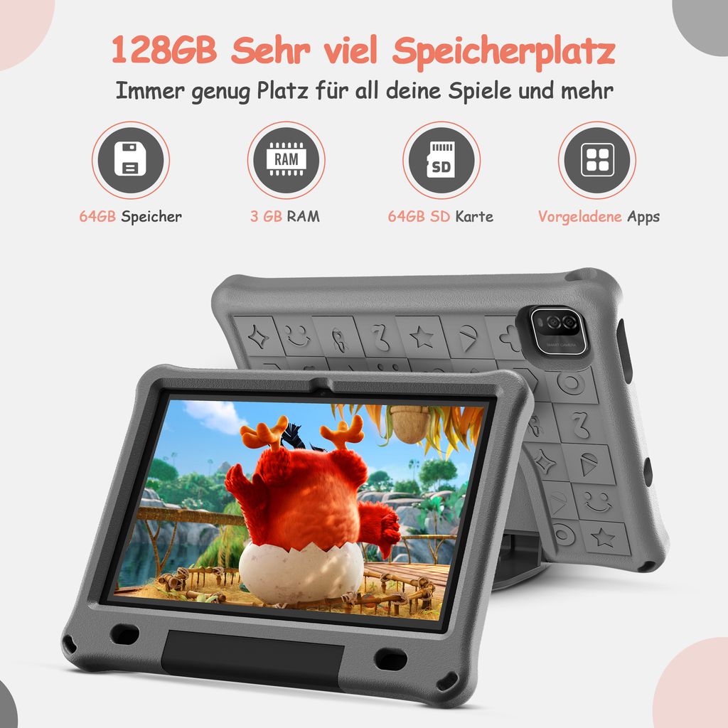Olvy Kinder Tablet 10.1 Zoll HD, Kids Tablet Android 14, Produktbild 2