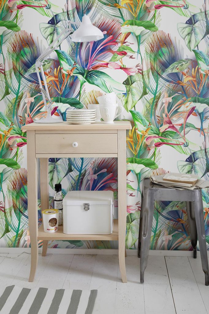 Coloray Fototapete 360x250 cm An Einer Wand Latex Latextapete - Bush Botanischer Dschungel.