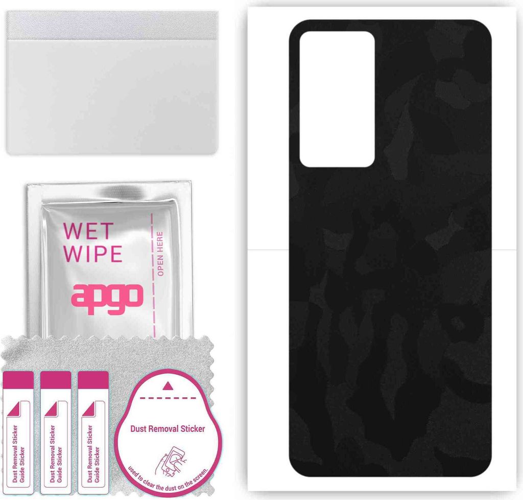 apgo Rückseite Schutzfolie, Skin, kompatibel mit Oppo Reno7 Lite 5G, Hinten Displayschutzfolie aus Vinylfolie, kratzfest, einfache Montage - Schwa...