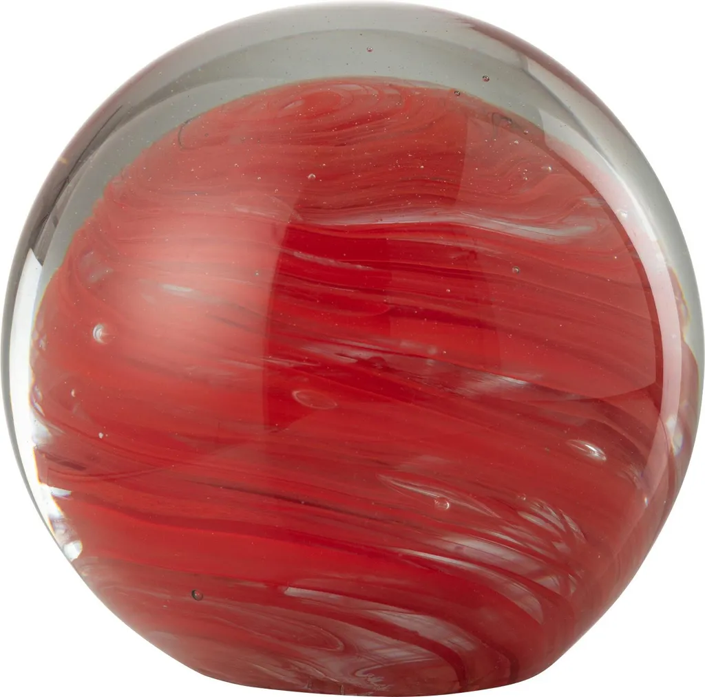 Boule de Verre Presse-papiers Rouge Twister J-Line Design Moderne