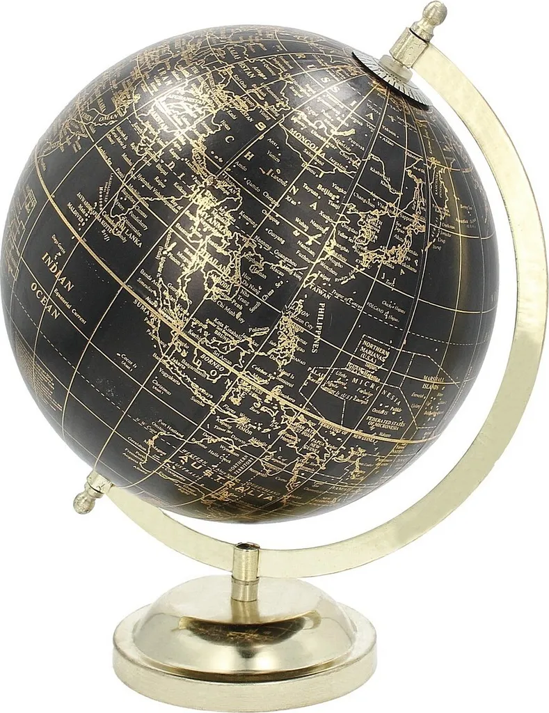 Globe terrestre décoratif avec socle doré Ø 20 cm - Modèle Elegance Gold - 8