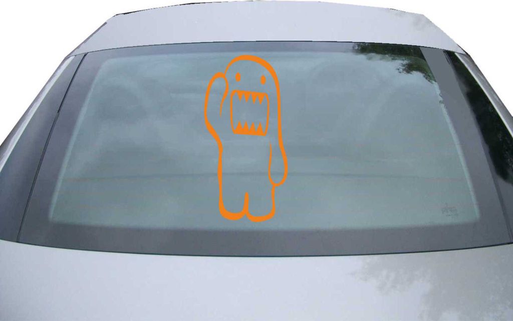 Indigos UG - Aufkleber Heckscheibe & Motorklappe DE2020 - orange - 600x300 mm - Domo - Auto Scheiben Fenster Heckklappe Tuning Racing JDM - Die cut