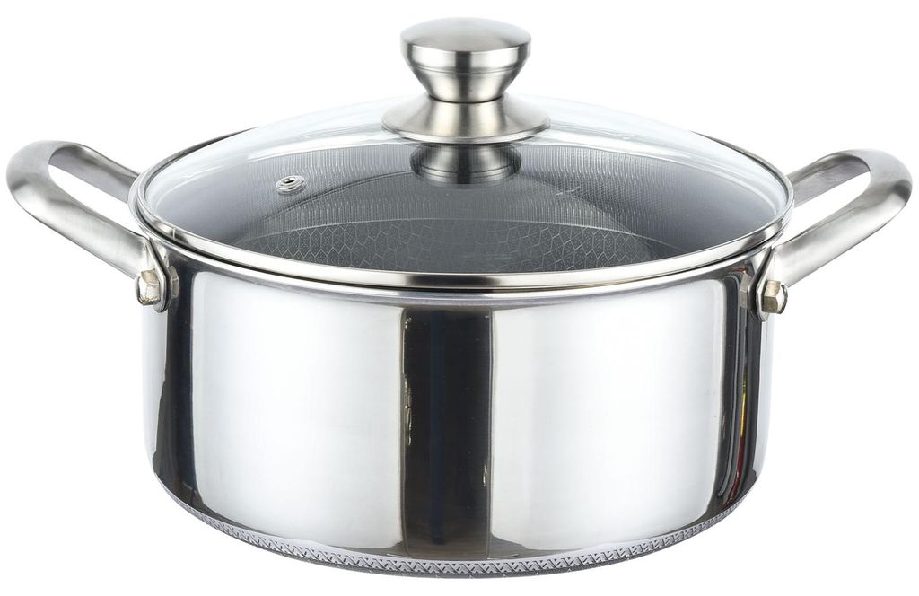 Ø28cm Kochtopf Edelstahl Wabenmuster Induktion Topf mit Produktbild 