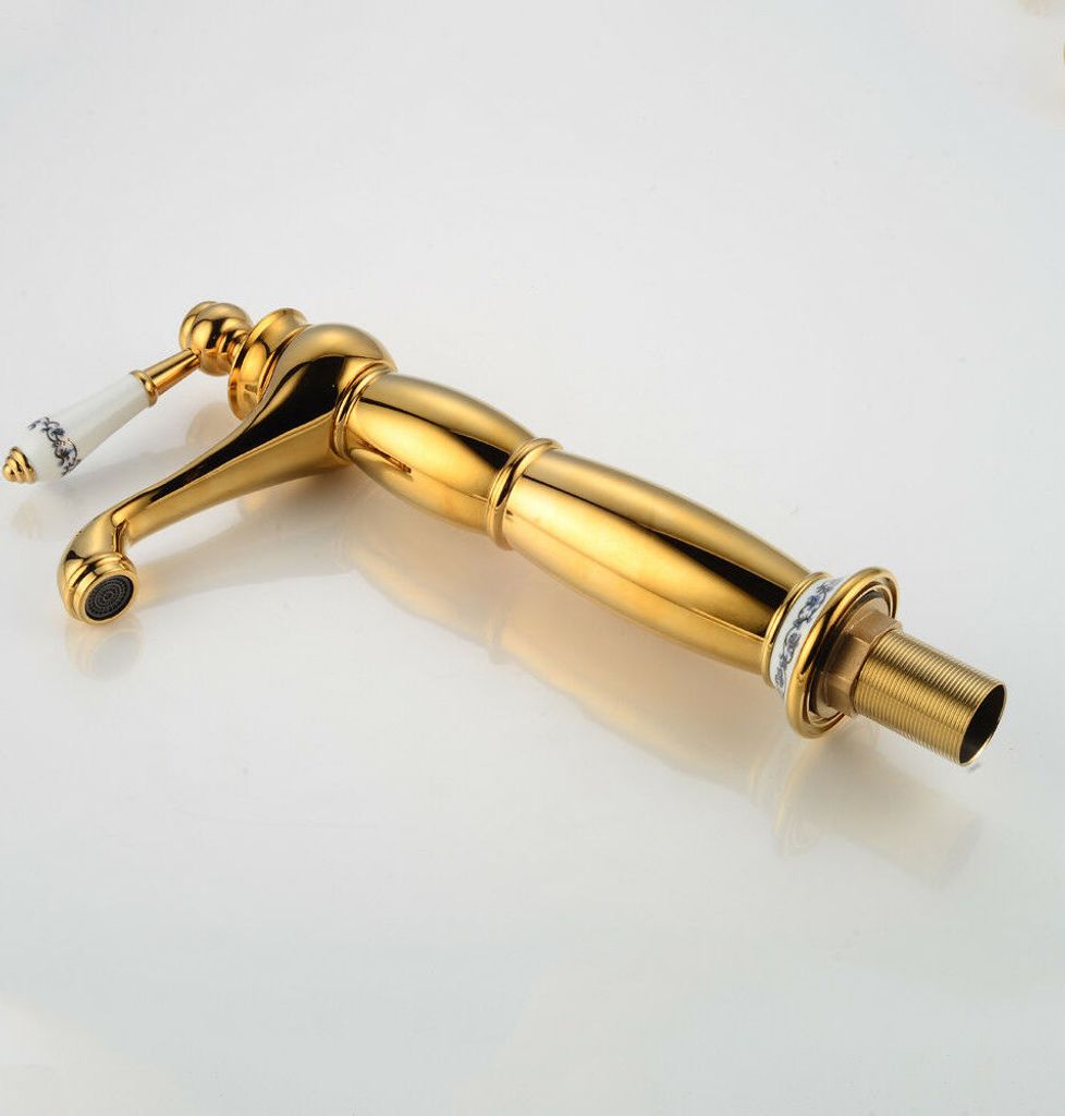 Wasserhahn Küchenarmatur Einhebelmischer Bad Armatur Waschtischarmatur Waschbecken Wasserhahn Armatur Mischbatterie (Gold)