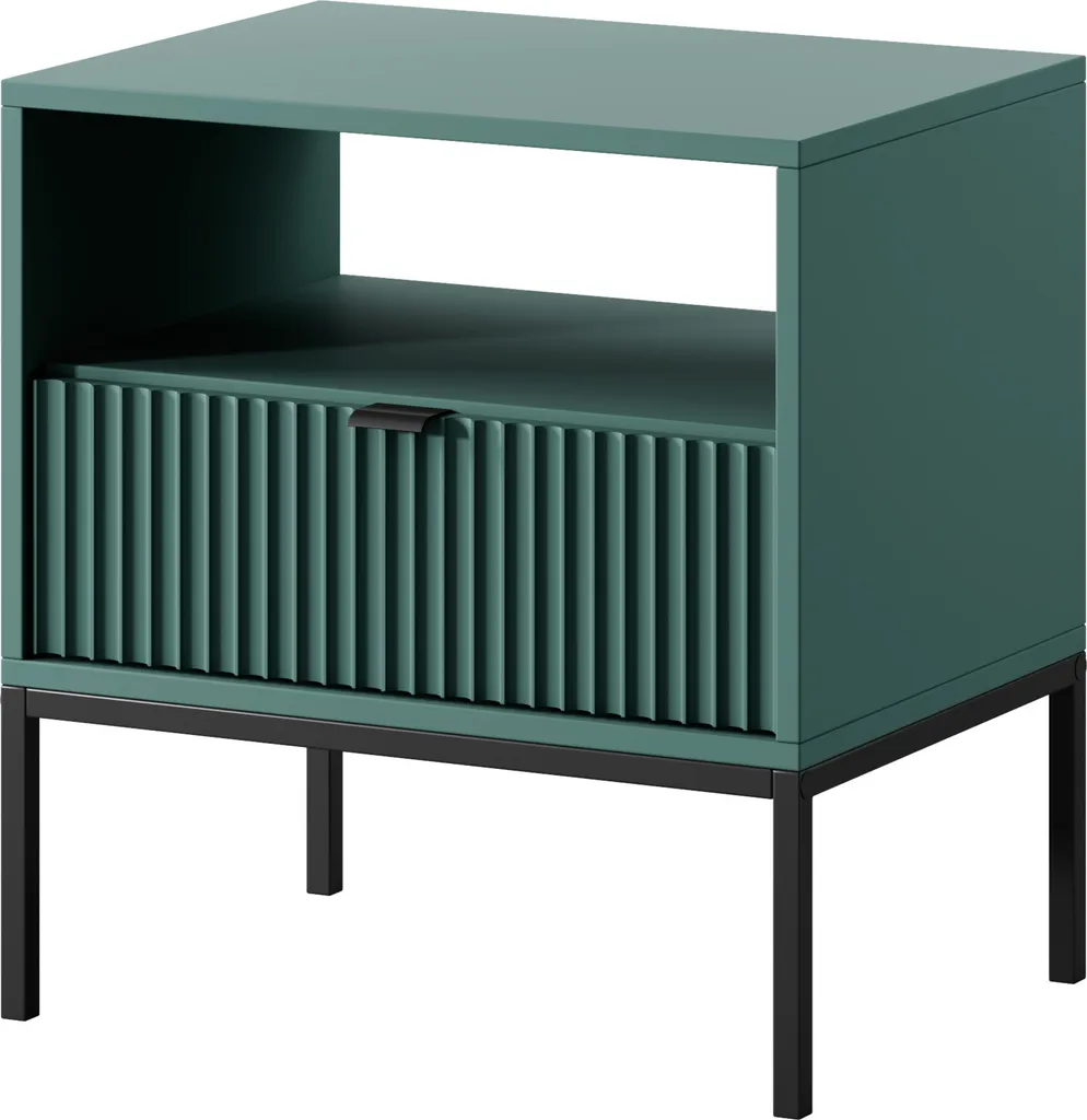 Table de nuit stable vert et noir 2 tiroirs - Fini le désordre au lit