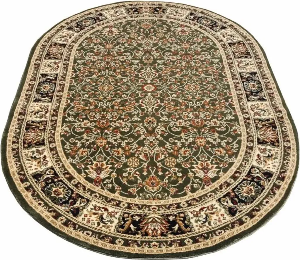 Tapis à motifs 60x100 cm LUCHO ovale vert pour décoration intérieure