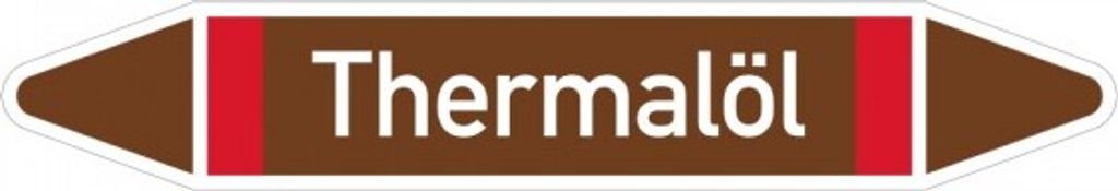 Dreifke Aufkleber I RKZ-Etikett Thermalöl, DIN 2403, braun/weiß/rot, f. Ø 60...