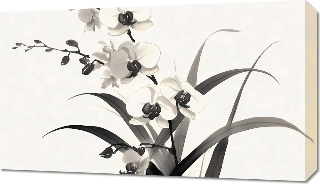 Cadre Orchidée 70x40 cm pour Déco Bureau ou Chambre - Ambiance Zen