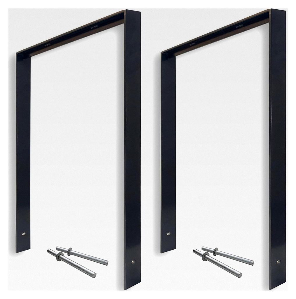 2 Stück Fahrradanlehnbügel 116,5 x 77 cm zum Einbetonieren Flachstahl Fahrradständer T-Profil