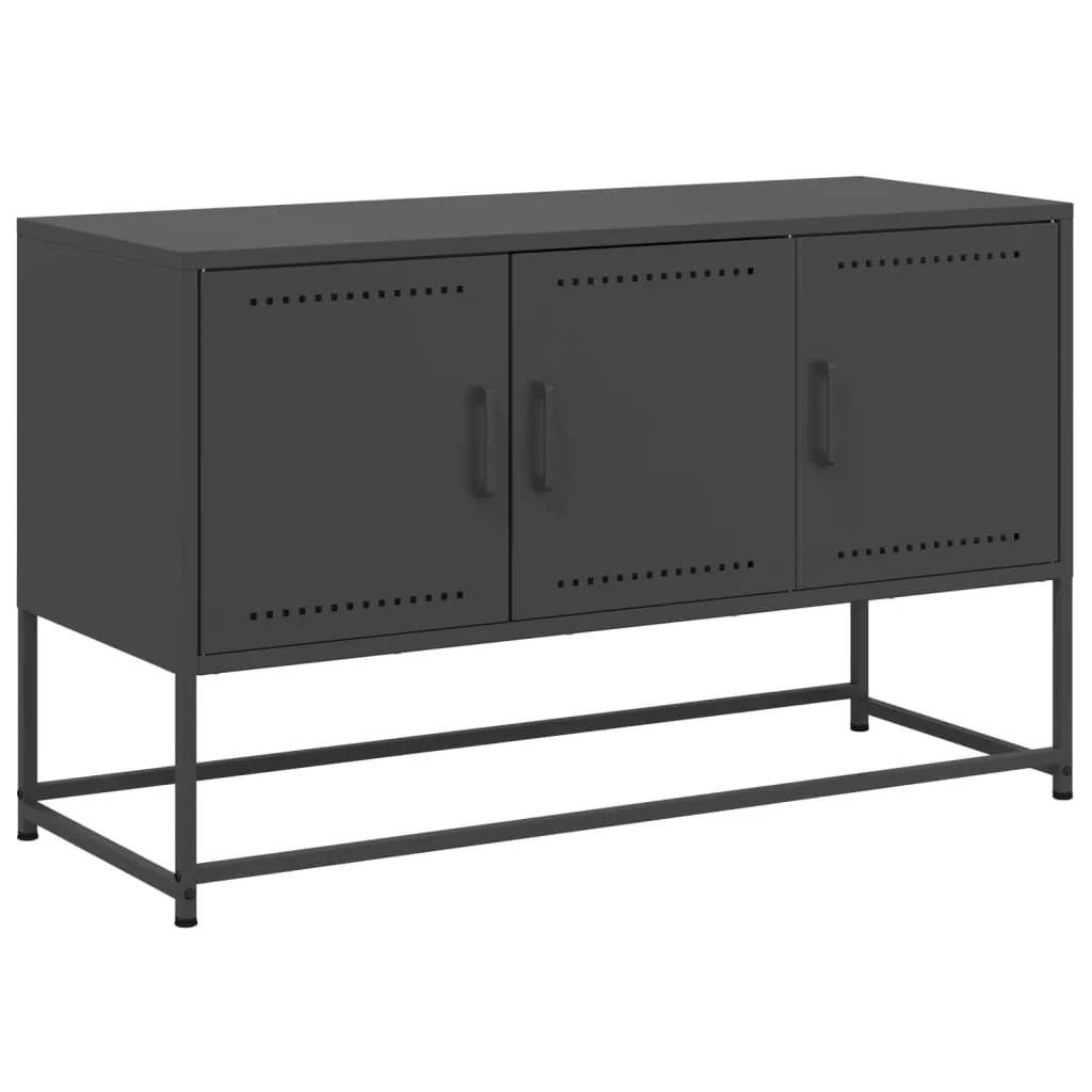 mobile TV vidaXL nero 100,5x39x60,5 cm acciaio