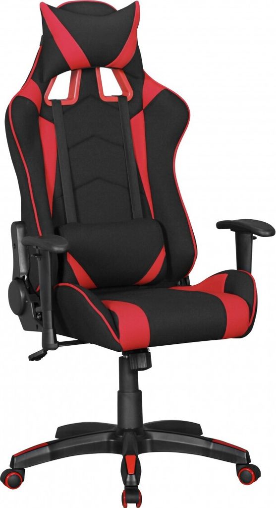 Drehstuhl Bürostuhl Chefsessel GAMING 1- Stoff Schwarz / Rot