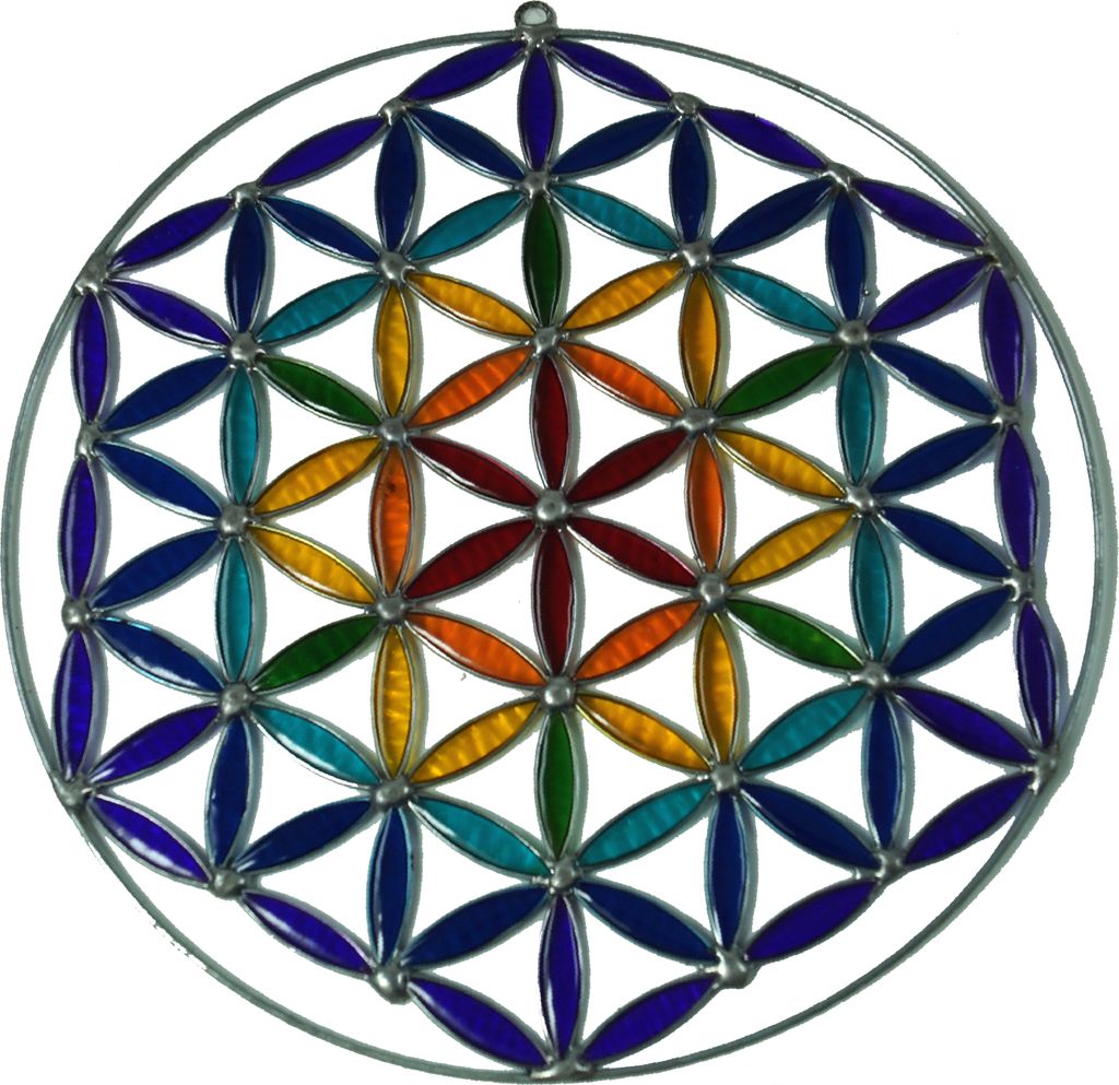 Sonnenfänger, Suncatcher - Blume des Lebens, Mehrfarbig, 18*18*0,5 cm, Traumfänger, Mobiles