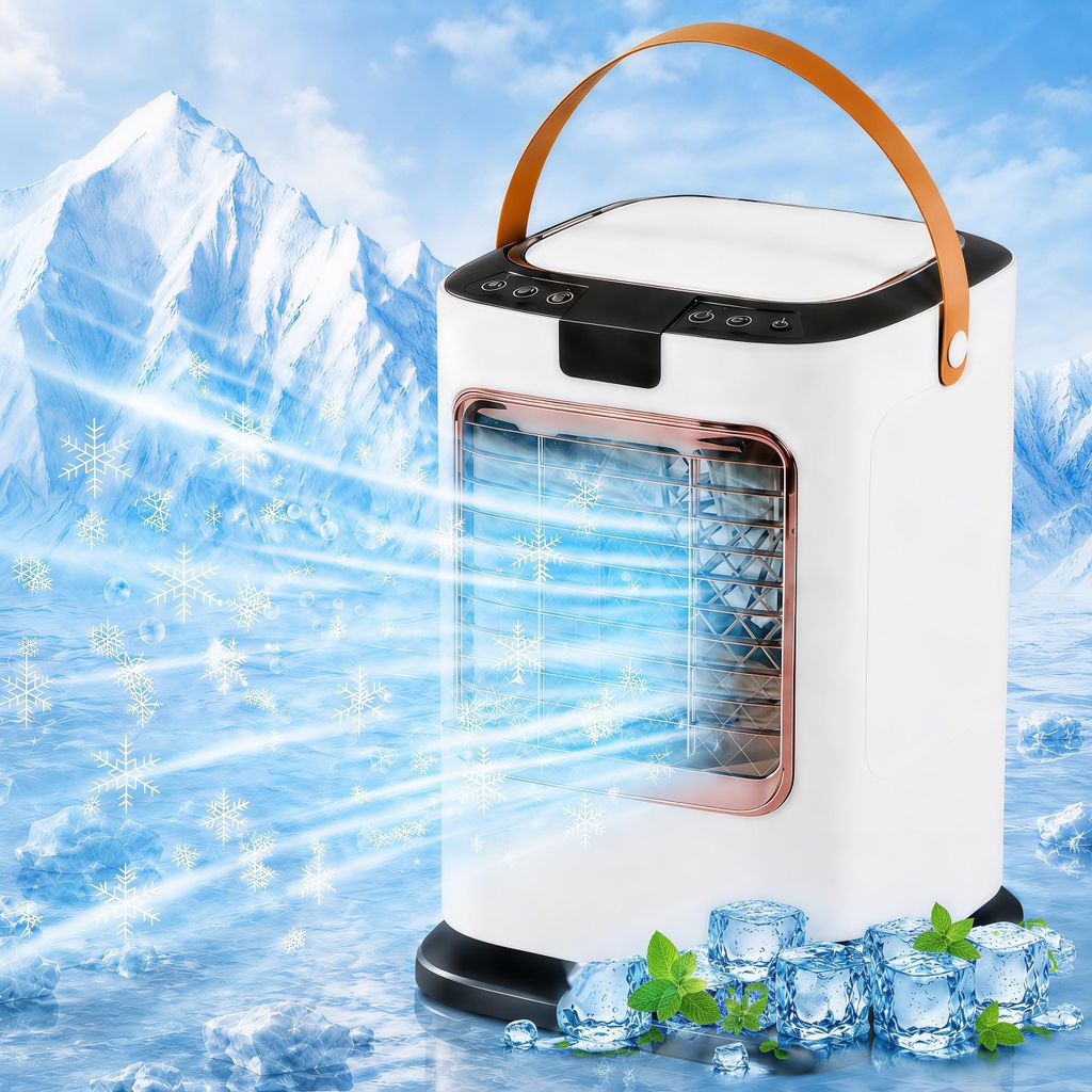 Mini Klimaanlage,RGB Luftkühler,Tragbare USB Ventilator mit Produktbild 