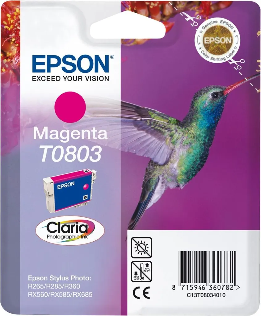 Epson T0803 Magenta Hummingbird - Cartuccia Inchiostro Originale 7.4ml