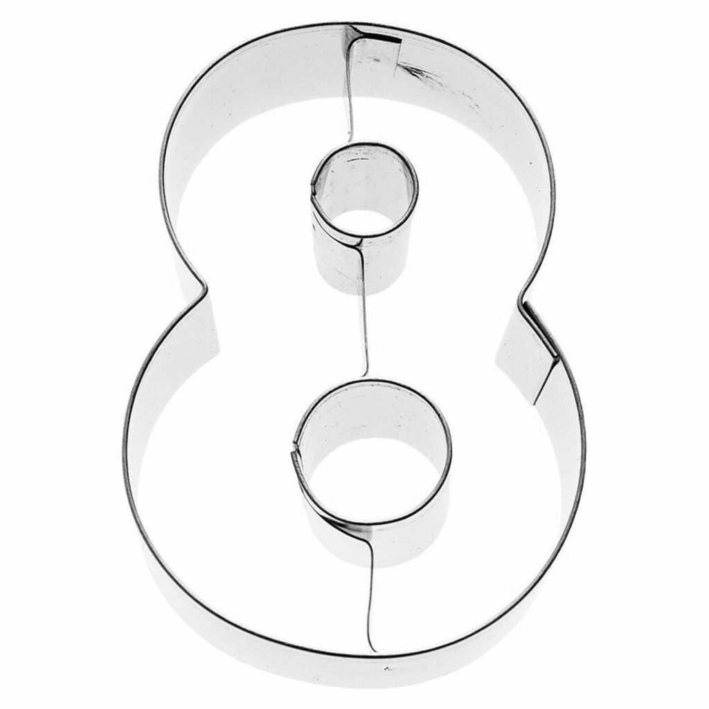 Birkmann Ausstechform Zahl 8, Ausstecher, Plätzchenform, Keks, Plätzchen, Edelstahl, 6 cm, 196636