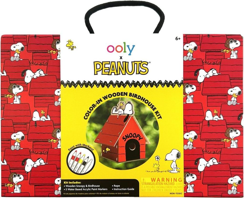 Ooly Snoopy Holz-Vogelhaus Bastelset - DIY Peanuts Vogelhaus für Kinder