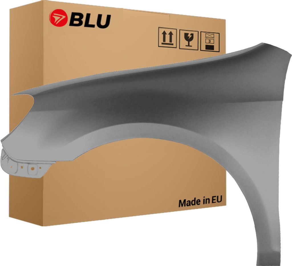 BLU Kotflügel Passend für VW Volkswagen GOLF VI 6 SCHRÄGHECK LD7R Links Grau PfefferGrau | 2008-2016 | Vorderseite Vorne | Lackiert | Einbaufertig