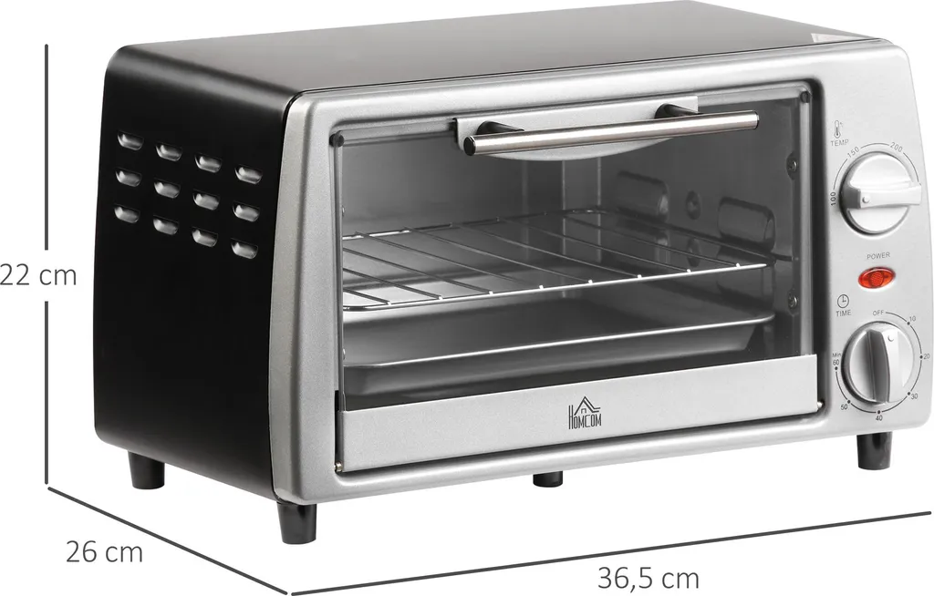 Mini four électrique en acier inoxydable de 10L et 750W - Modèle Compact