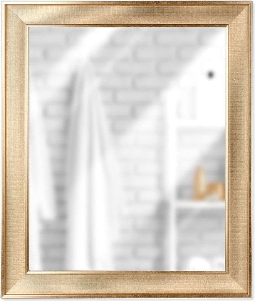 Obdélníkové zlaté nástěnné zrcadlo 49,5x59,5 cm Obrázek produktu 