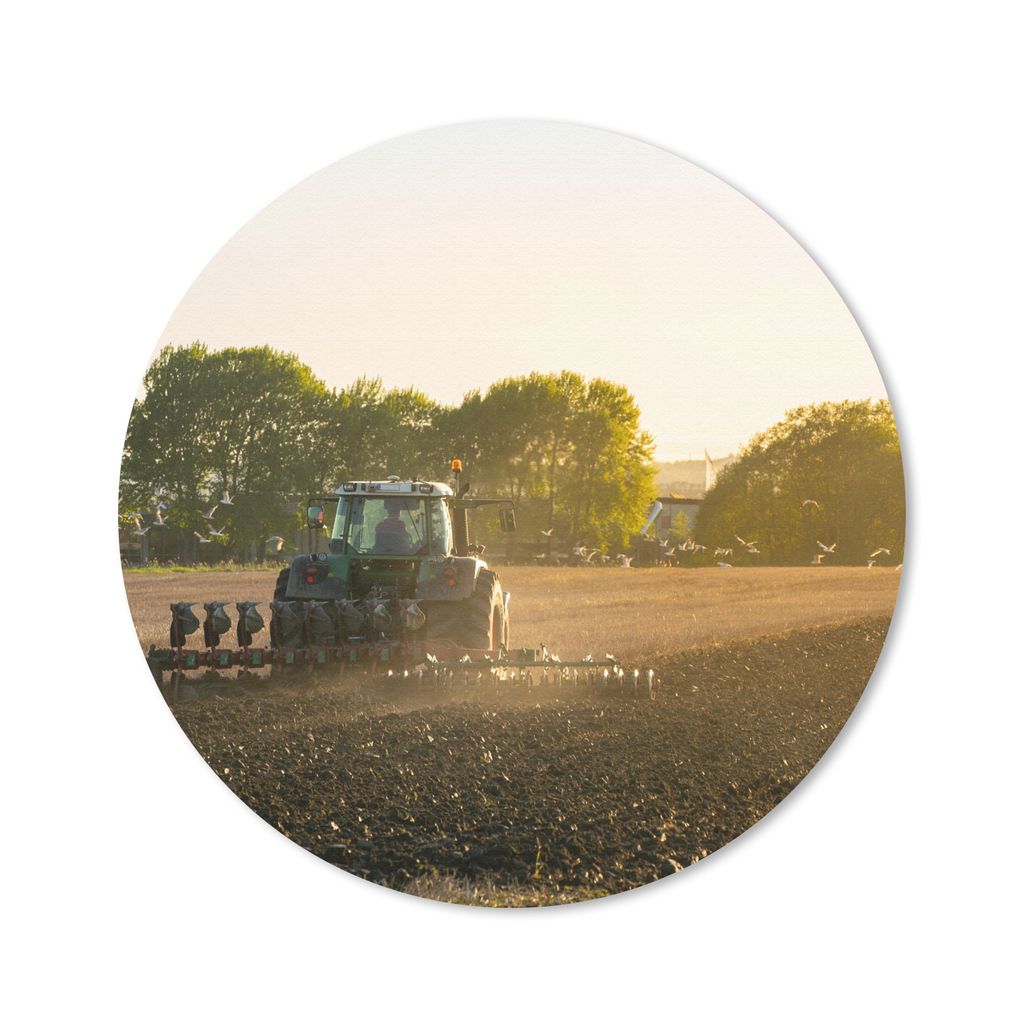 MuchoWow Mauspad Mousepad Traktor - Vogel - Land 30x30 cm - Mousepads - Maus Mat - Pad - Mausunterlage - Tischunterlage - Schreibtischmatten