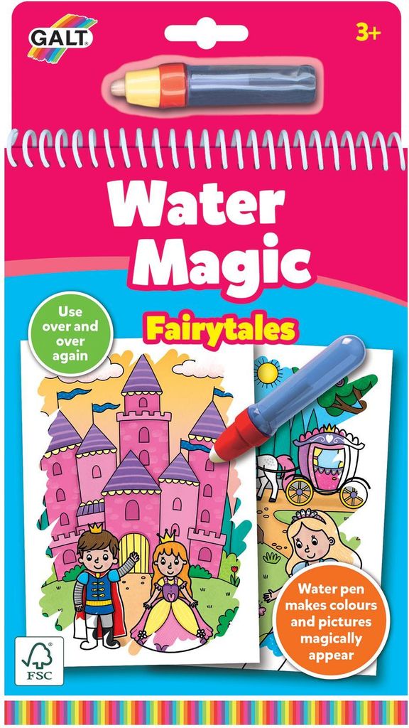 Galt Toys Water Magic - Fairytales, 6 Seiten, Junge/Mädchen, Marker enthalten, Bilder-Set zum Ausmalen