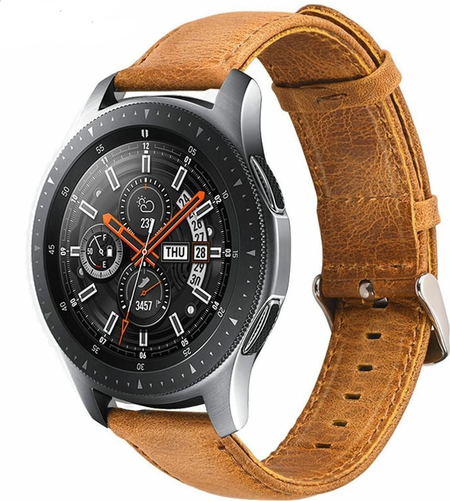 Strap-it Samsung Galaxy Watch 46mm Armband Leder (Braun)