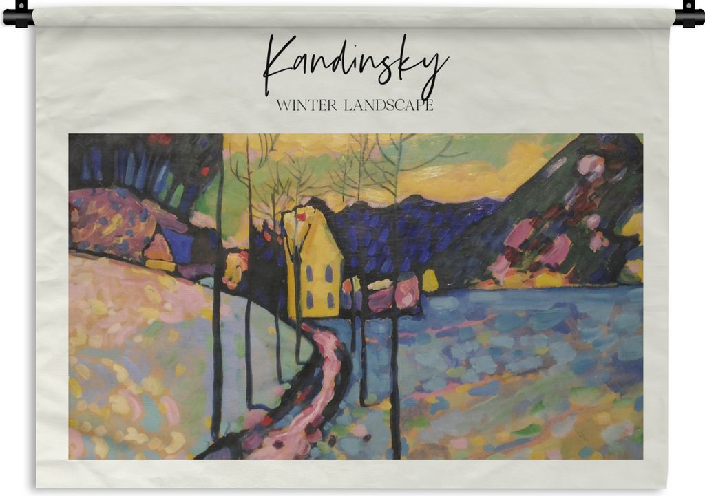 MuchoWow Wandteppich Wandbehang Kunst - Wassily Kandinsky - Winterlandschaft 60x45 cm Tapisserie Dekoration Wandtuch - Das Schlafzimmer