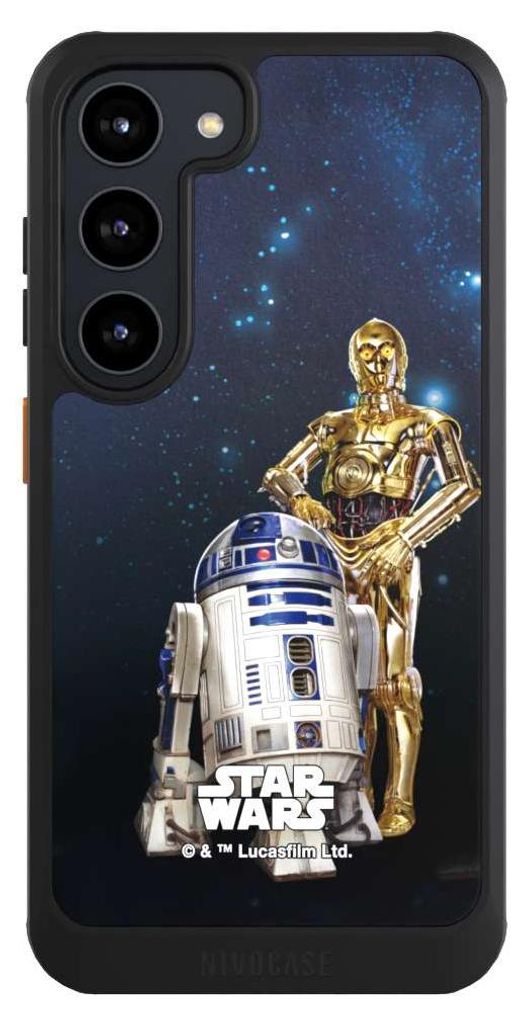 NIVOCASE Hülle für Samsung Galaxy S23 Handyhülle NIVOcore Case Schwarz Star Wars Weltall R2D2