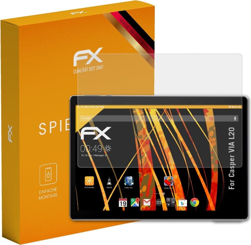 atFoliX FX-Antireflex 2x Schutzfolie kompatibel mit Casper VIA L20 Displayfolie
