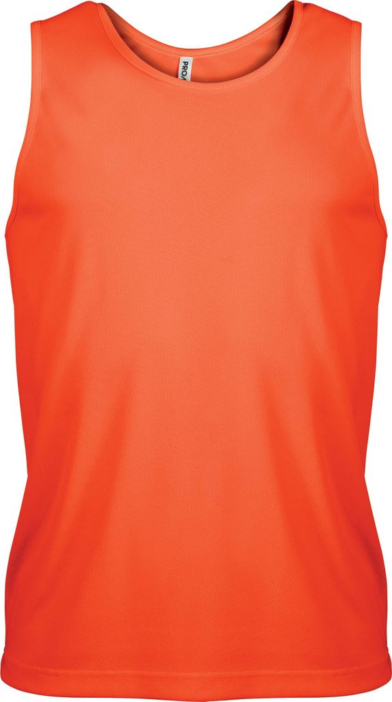 Proact Herren Sport Trägerhemd Sports Vest Gym Tank Top Muskelshirt, Größe:XS, Farbe:Fluorescent Orange