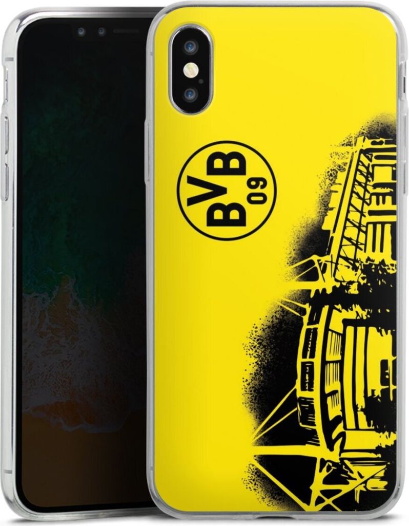 DeinDesign Slim Hülle für Apple iPhone Xs Silikon Case Ultra Dünn Handyhülle BVB Borussia Dortmund Stadion