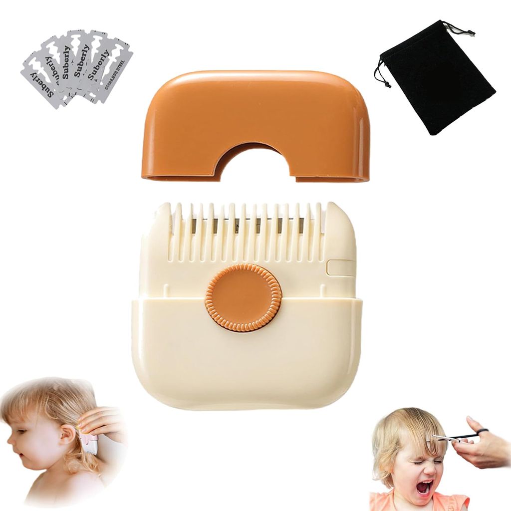 2-in-1 Haarschneidemaschine für Kinder, Spliss Haarschneider mit austauschbaren Klingen, Multifunktionale Haarschneidemaschine, Orange