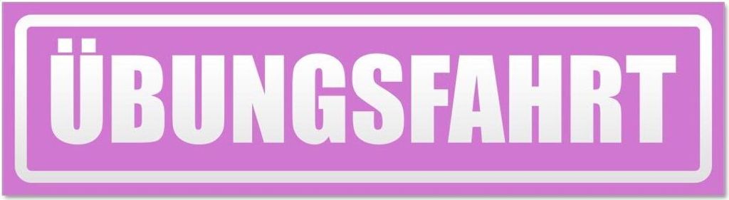 Kiwistar - Autoaufkleber - Flieder - 45 x 12 cm - Übungsfahrt invertiert - Hinweis Aufkleber Sticker für Auto, Kfz, Fahrrad, PKW, LKW