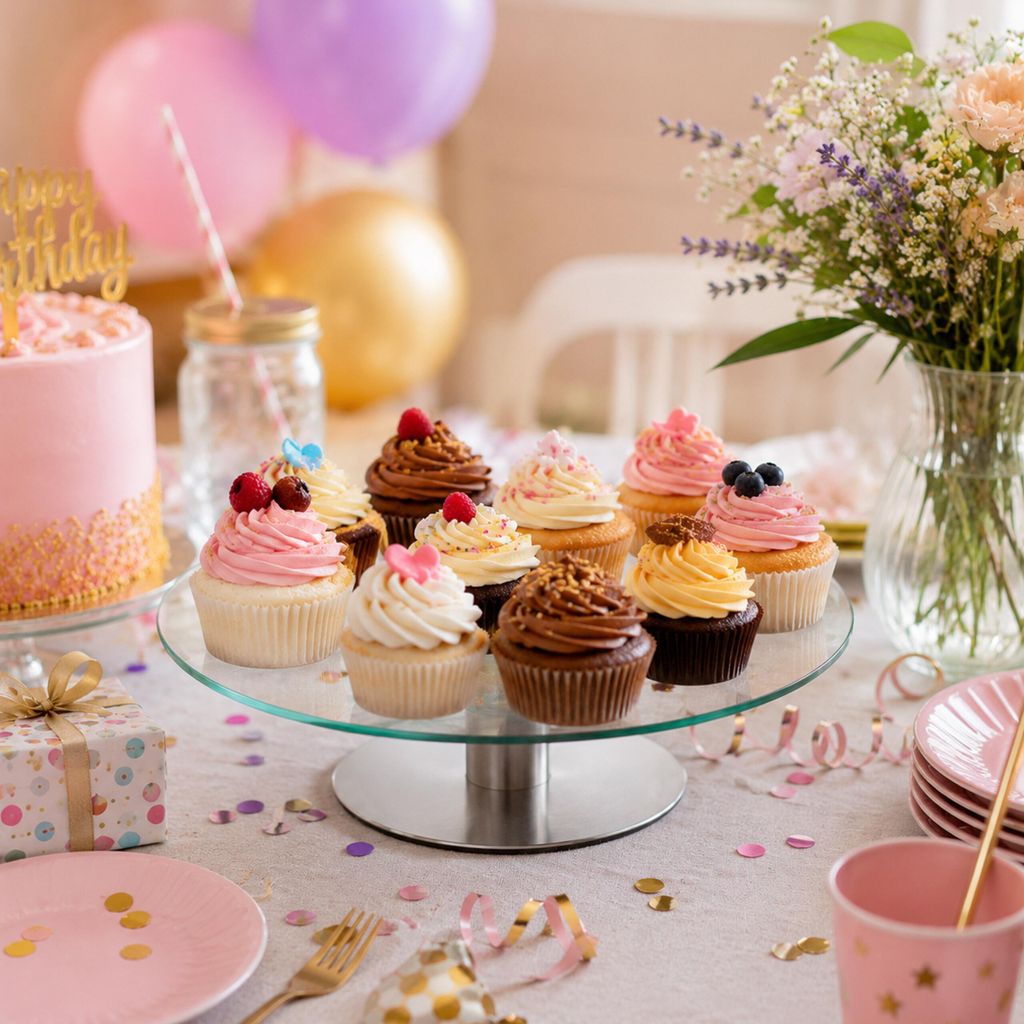Relaxdays Tortenplatte drehbar, Standfuß, Kuchenplatte zum
