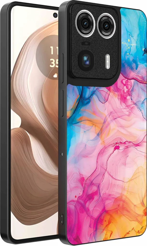 Custodia Motorola Edge 50 Ultra Marmo Arcobaleno - Protezione Totale TPU